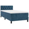 vidaXL Boxspring met matras en LED fluweel donkerblauw 80x200 cm