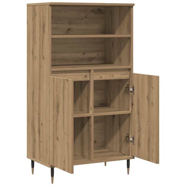 vidaXL Hoge kast 60x36x110 cm bewerkt hout artisanaal eikenkleurig
