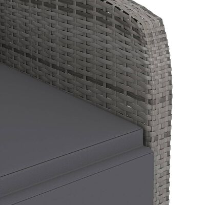 vidaXL 11-delige Tuinset met kussens poly rattan grijs