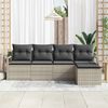 vidaXL Tuin Sofa Set met kussen met opslag 5 pcs Lichtgrijs