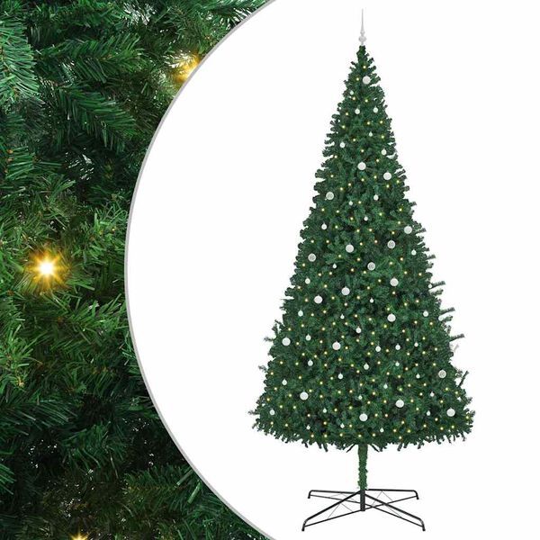 vidaXL Kerstboom met decoratieve touwlichten Groen 400 cm PVC