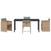 vidaXL Tuin eettafelset 5 pcs Beige poly rattan