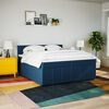 vidaXL Boxspring met matras stof blauw 200x200 cm