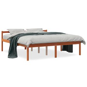 vidaXL Seniorenbed massief grenenhout wasbruin 150x200 cm