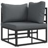 vidaXL Tuin Sofa Set met kussen Zwart Aluminium