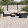 vidaXL 11-delige Loungeset met kussens poly rattan zwart