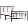 vidaXL Bedframe met hoofd- en voeteneinde metaal zwart 107x203 cm