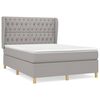 vidaXL Boxspring met matras stof lichtgrijs 140x190 cm