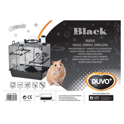 Onmiddellijk Huh pack Duvoplus Hamsterkooi Black Rufus accessoires 50x33x44,5 cm zwart online  kopen | vidaXL.be