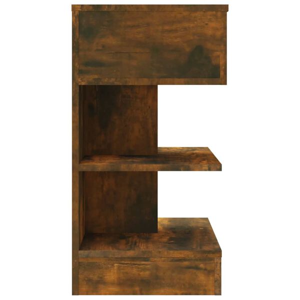 vidaXL Nachtkastje 40x35x65 cm bewerkt hout gerookt eikenkleurig