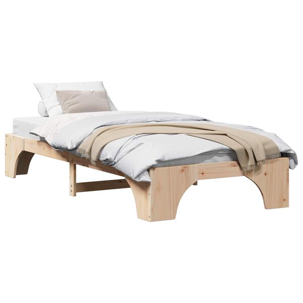 vidaXL Bedframe Naturel 90 x 200 cm Massief grenenhout