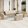 vidaXL 13-delige Loungeset met kussens poly rattan beige