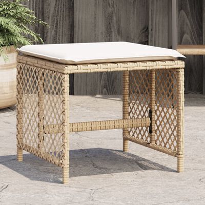 vidaXL Tuinkrukken 4 st met kussens 41x41x36 cm poly rattan beige