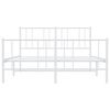 vidaXL Bedframe met hoofd- en voeteneinde metaal wit 160x200 cm