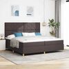 vidaXL Boxspringbed met matras Donkerbruin 200 x 200 cm Stof
