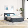 vidaXL Ottoman bed met matras en LED's 140x200cm fluweel donkergrijs