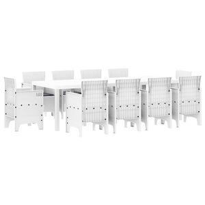 vidaXL Tuin Eetset 11 st Wit Polypropyleen