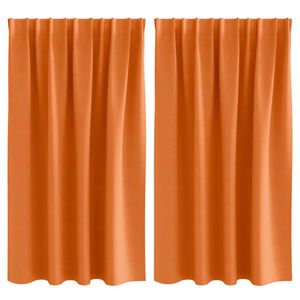 vidaXL Zwart-out Gordijnen met Ringen 2 pcs Feloranje 140 x 140 cm