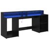 vidaXL Bureau met lade Zwart eiken 200 x 55 x 91 cm Bewerkt hout