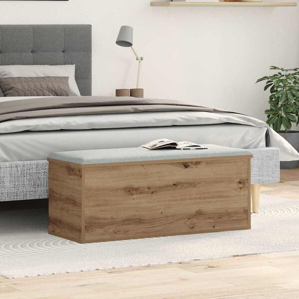 vidaXL Opslagdoos Artisan Eiken 90 x 35 x 35 cm Bewerkt hout