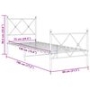 vidaXL Bedframe met hoofd- en voeteneinde metaal zwart 75x190 cm