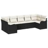 vidaXL Tuin Sofa Set 7 st Zwart en wit Poly riet