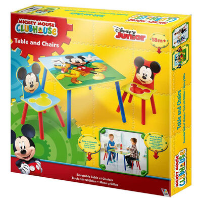 Disney Tafel en stoelen set 3-delig Mickey Mouse hout WORL119014