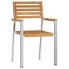 vidaXL Tuinstoel 4 st Massief teak hout en roestvrij staal