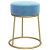 vidaXL Hocker rond fluweel lichtblauw