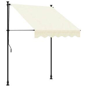 vidaXL Luifel uittrekbaar 150x150 cm stof en staal cr&egrave;mekleurig