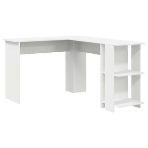 vidaXL Hoekbureau Wit Bewerkt hout 140 x 113,5 x 75 cm