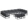 vidaXL Tuinbankenset 13 st Zwart Aluminium