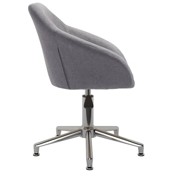 vidaXL Eetkamerstoelen draaibaar 2 st stof lichtgrijs