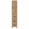 vidaXL Highboard Artisan Eiken 34,5 x 34 x 180 cm Bewerkt hout