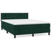 vidaXL Boxspring met matras fluweel donkergroen 140x190 cm
