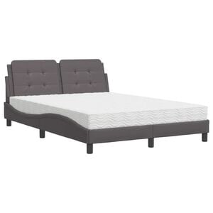vidaXL Bed met matras Zadar kunstleer grijs 120x200 cm