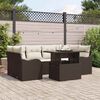 vidaXL Tuin Sofa Set met kussen met opslag 7 pcs Bruin Poly riet