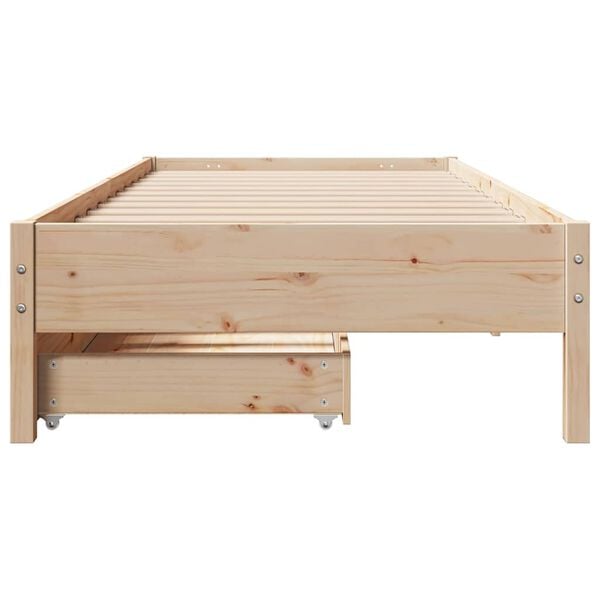 vidaXL Bedframe zonder matras massief grenenhout 75x190 cm