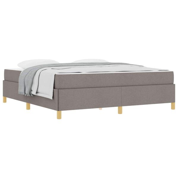 vidaXL Bedframe met matras Taupe 180 x 200 cm Stof