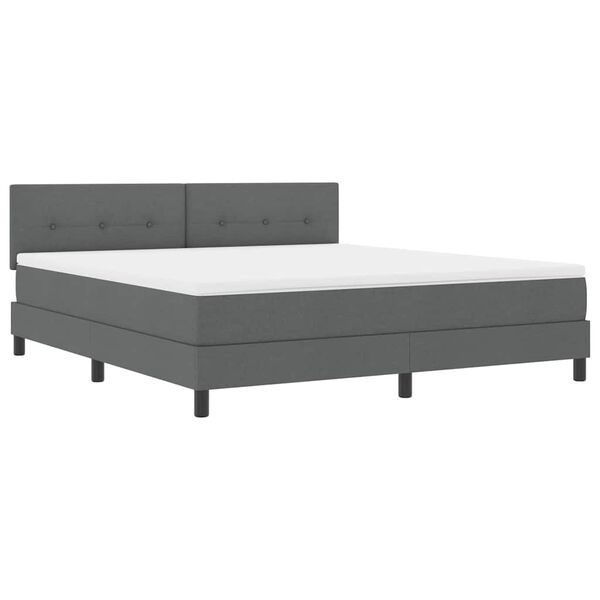 vidaXL Boxspring bed met matras met LED Donkergrijs 180 x 200 cm Stof