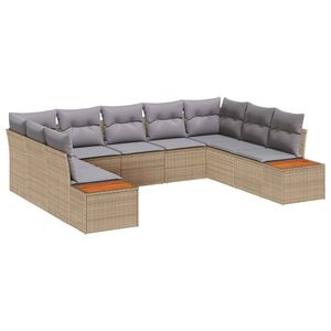 vidaXL Tuinbankenset met kussen 5 pcs Beige en Licht Grijs Polyrattan