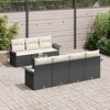 vidaXL Tuin Sofa Set met kussen met opslag 8 pcs Zwart en Cr&egrave;me