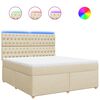 vidaXL Boxspring met matras stof cr&egrave;mekleurig 180x200 cm