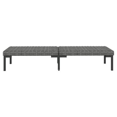 vidaXL 9-delige Loungeset met kussens poly rattan donkergrijs