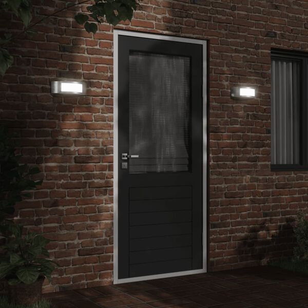 vidaXL Buitenwandlampen 2 st roestvrij staal zilverkleurig