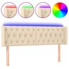 vidaXL Hoofdbord LED 163x16x78/88 cm stof cr&egrave;mekleurig
