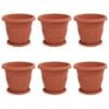 vidaXL Plantenpotten 6 st Baksteenrood &Oslash; 26 x 21.5 cm Kunststof