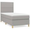 vidaXL Boxspring met matras stof lichtgrijs 90x200 cm