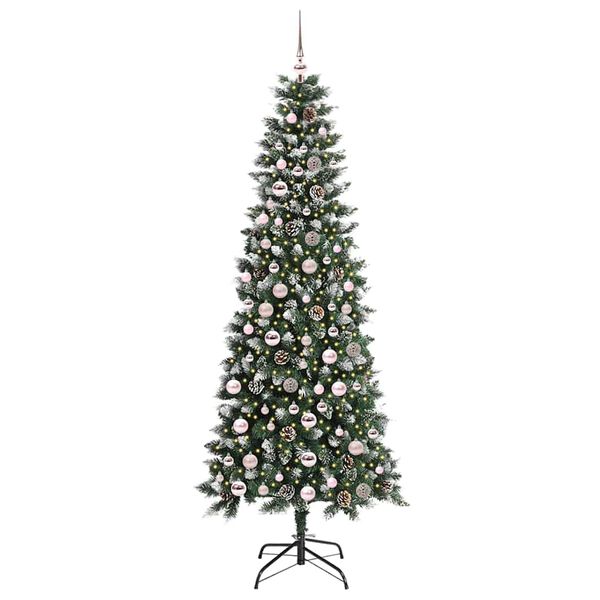 vidaXL Kunstkerstboom met 300 LED Groen 210 cm PVC en Plastic en Staal