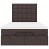 vidaXL Ottoman bed met matras en LED's 120x190 cm stof donkerbruin